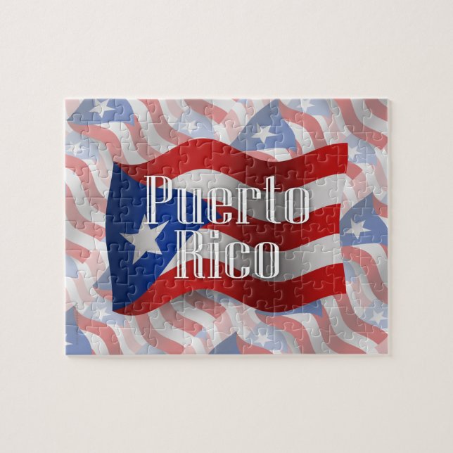 Puzzle Bandera que agita de Puerto Rico (Horizontal)