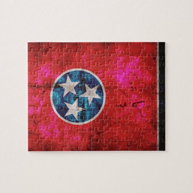 Puzzle Bandera resistida del estado de Tennessee del (Horizontal)