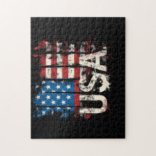 Puzzle Bandera Retro Americana USA 4 de julio