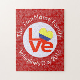 Puzzle Bandera Roja Colombiana Personalizada de AMOR