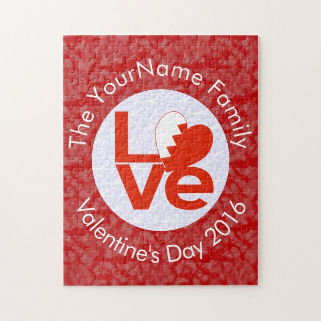 Puzzle Bandera roja de amor de Bahréin personalizada (Vertical)