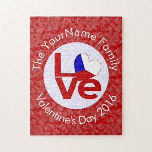 Puzzle Bandera Roja de Amor Personalizada de Chequia