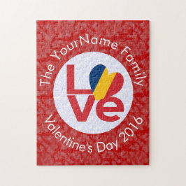 Puzzle Bandera Roja de Chad Personalizada LOVE