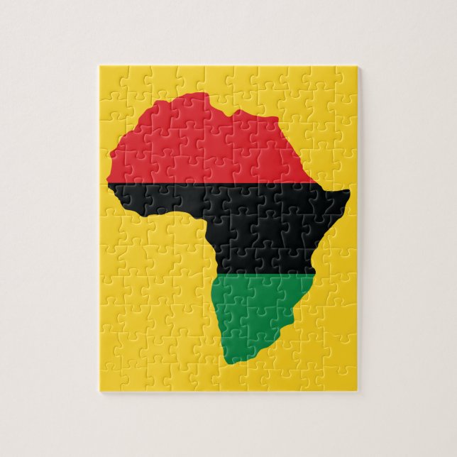 Puzzle Bandera roja, negra y verde de África (Vertical)