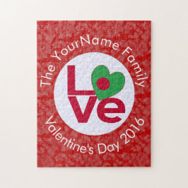 Puzzle Bandera Roja Personalizada de Amor Bangladesí