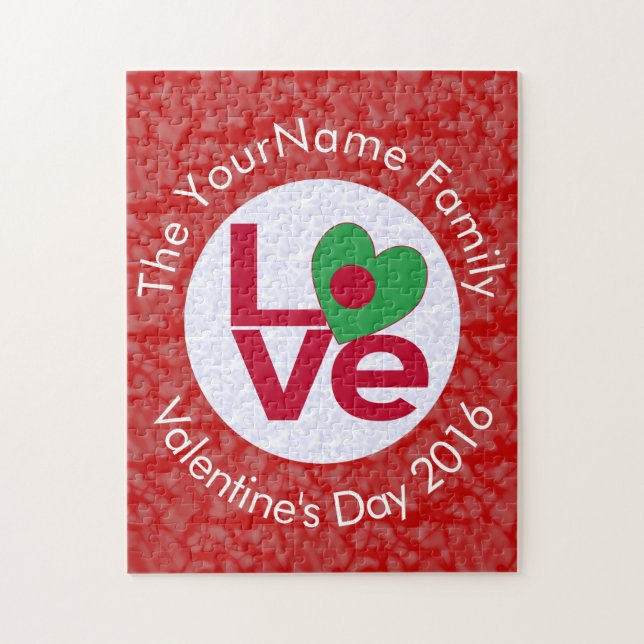 Puzzle Bandera Roja Personalizada de Amor Bangladesí (Vertical)