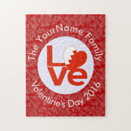 Puzzle Bandera Roja Personalizada de Bahrein LOVE