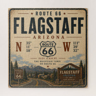 Puzzle Bandera Route 66 Pueblo de Montaña
