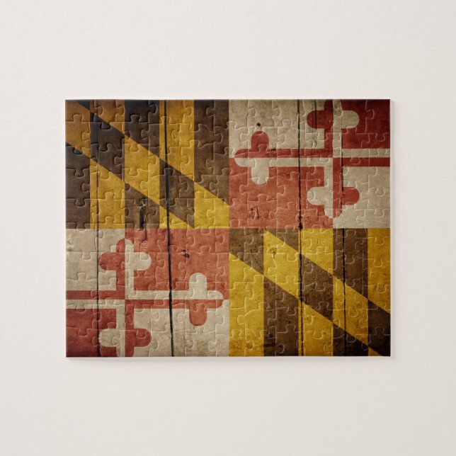 Puzzle Bandera Rugged Wood Maryland (Horizontal)