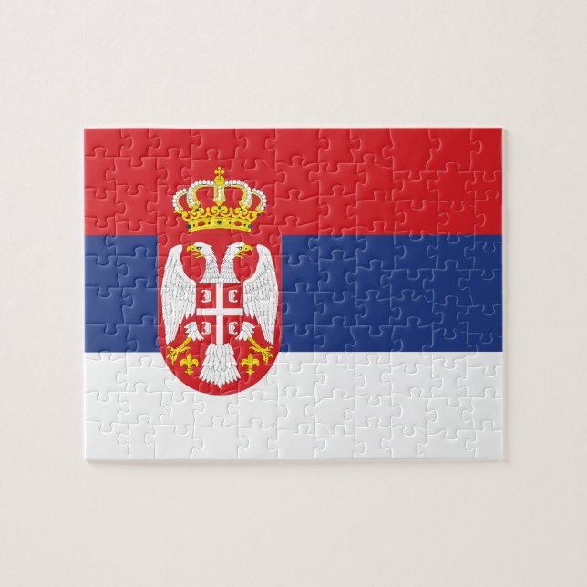 Puzzle Bandera serbia (Horizontal)
