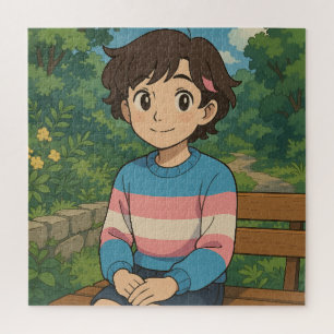 Puzzle Bandera Transgénero Persona Anime LGBTQIA+