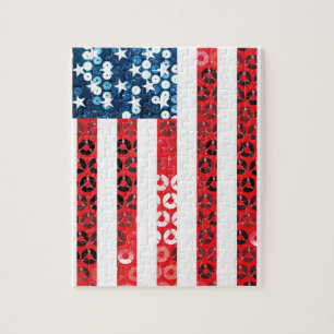 Puzzle bandera vertical americana