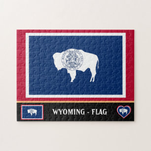 Puzzle Bandera Wyoming y estado Wyoming Estados Unidos/Am
