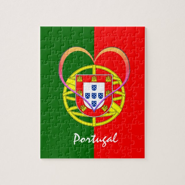 Puzzle Bandera y corazón portugueses - Hinchas portuguese (Vertical)