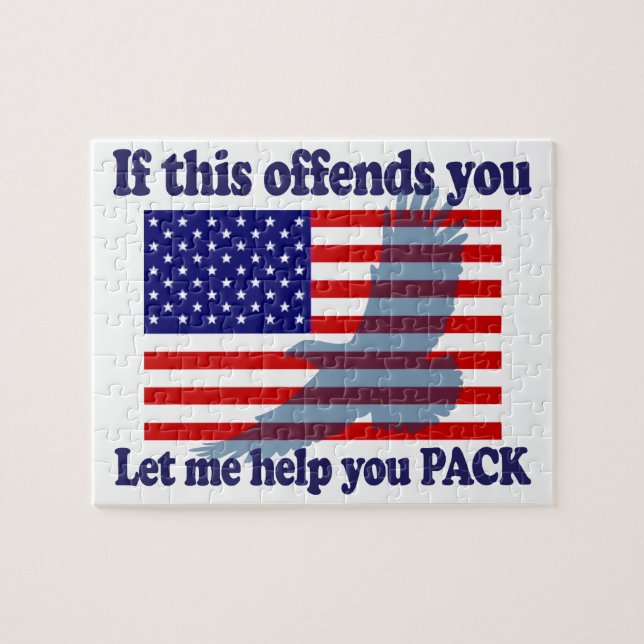 Puzzle Bandera y Eagle Patriot - Bandera de Estados Unido (Horizontal)