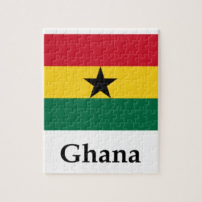 Puzzle Bandera y nombre de Ghana (Vertical)