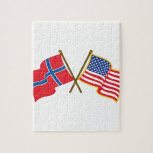 Puzzle Banderas americanas noruegas
