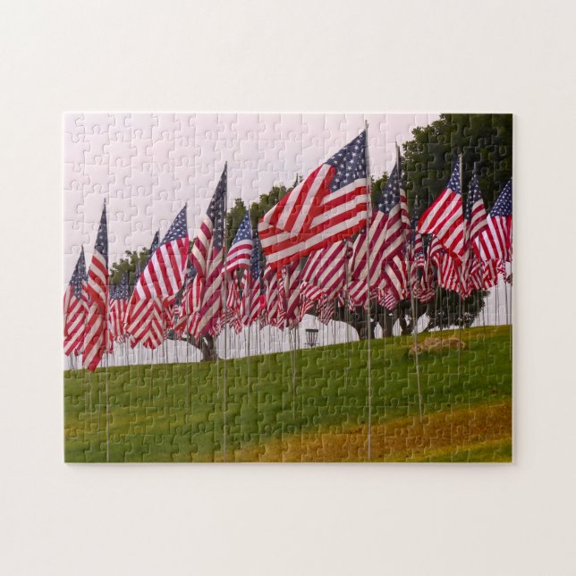 Puzzle Banderas conmemorativas del 9-11. (Horizontal)