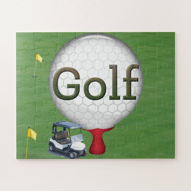 Puzzle Banderas de carros de bolas compuestas de golf (Horizontal)