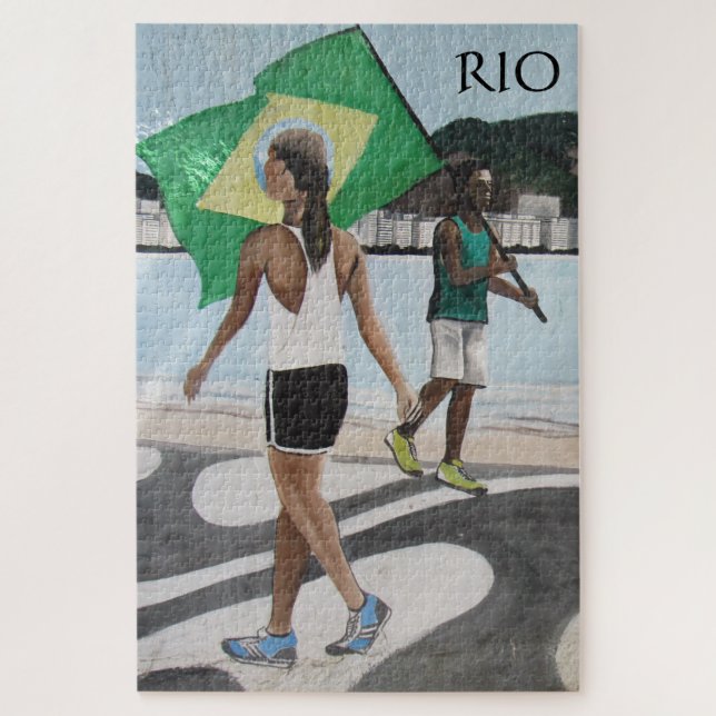 Puzzle banderas de la playa de rio de janeiro (Vertical)