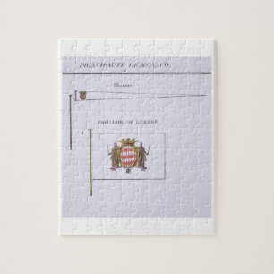 Puzzle Banderas de Mónaco, de un libro francés de