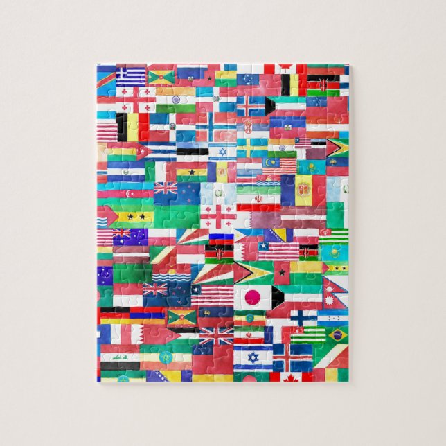 Puzzle Banderas del Collage de las Naciones (Vertical)