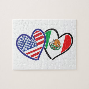 Puzzle Banderas del Corazón de Estados Unidos México