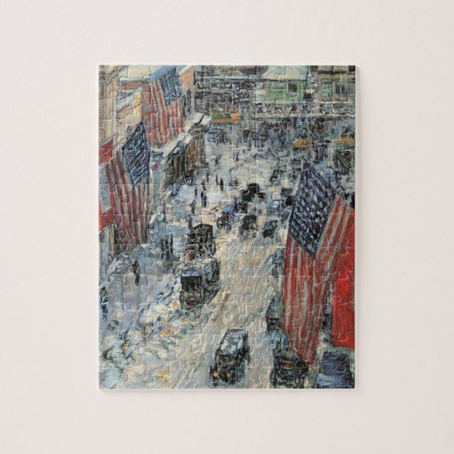 Puzzle Banderas en la calle 57 por Frederick Childe Hassa (Vertical)