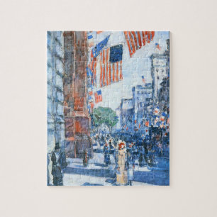 Puzzle Banderas en la Quinta Avenida de Childe Hassam, Ar