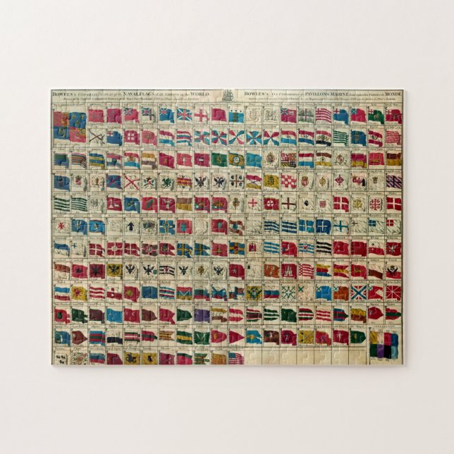 Puzzle Banderas navales del vintage del ilustracion del (Horizontal)