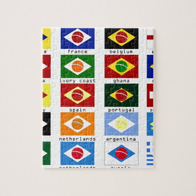 Puzzle banderas para la copa del mundo en Brasil (Vertical)