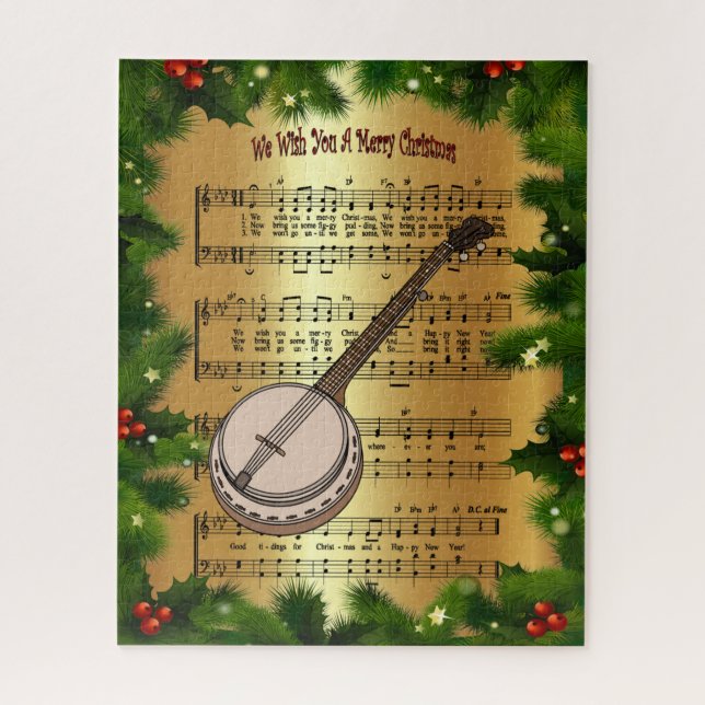 Puzzle Banjo ~ "Te deseamos una Feliz Navidad" ~ (Vertical)