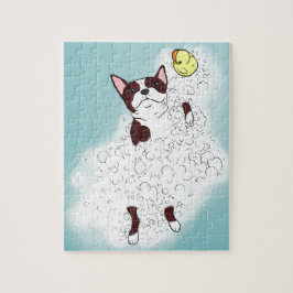 Puzzle Baño de Boston Terrier