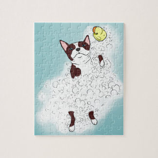 Puzzle Baño de Boston Terrier