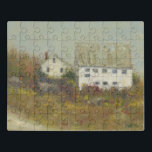 Puzzle Bar blanco<br><div class="desc">Bar Blanco II por Marilyn Wendling. Edificio de estilo granero blanco y casa entre flores en el campo.</div>