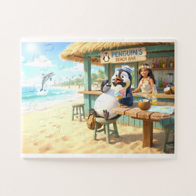 Puzzle Bar de playa del pingüino (Horizontal)
