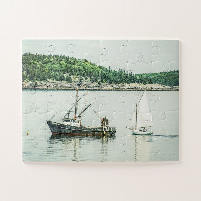 Puzzle Bar Harbour Maine Boats sobredimensionado (Horizontal)