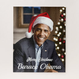 Puzzle Barack Obama en Santa Hat Navidades