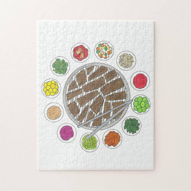 Puzzle Barbacoa de comida coreana barbacoa asado Bulgogi  (Vertical)