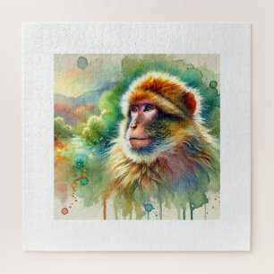 Puzzle Barbary Macaque 260924AREF104 - Watercolor