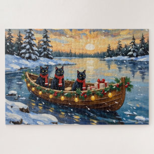 Puzzle Barca de Navidad del Gato Negro Fiesta