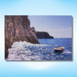 Puzzle Barca de remos en la costa de Amalfi, Italia