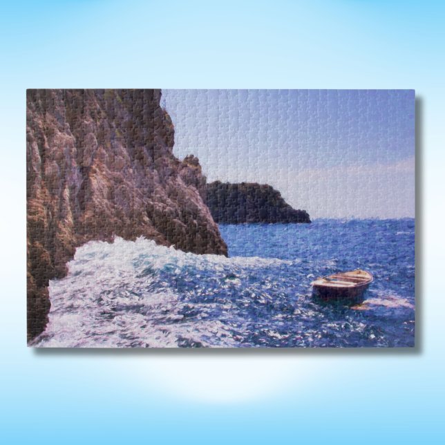 Puzzle Barca de remos en la costa de Amalfi, Italia (Subido por el creador)