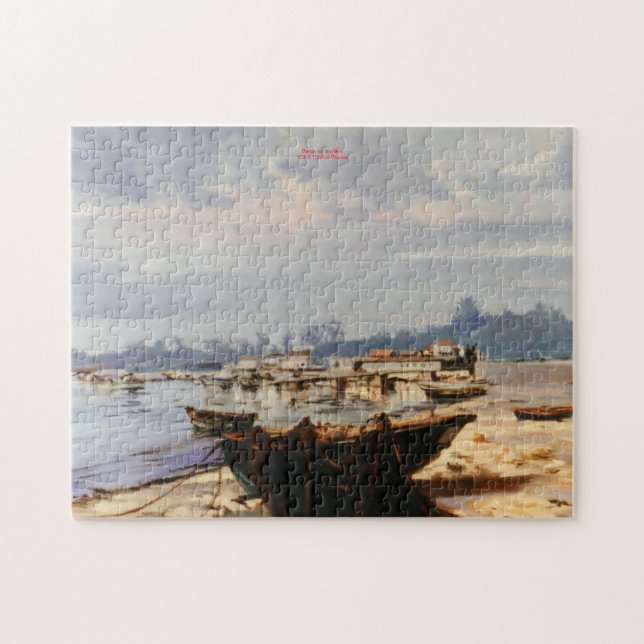 Puzzle Barca en la playa/Barco en la playa. (Horizontal)