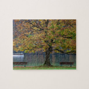 Puzzle Barca en un lago en otoño, Alemania