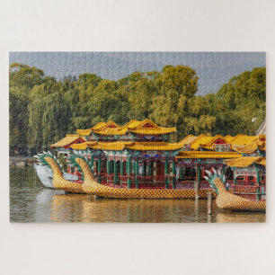 Puzzle Barcas Dragón Turísticas   Lago Kunming