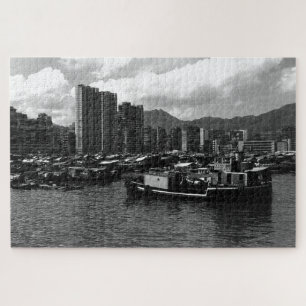 Puzzle Barcazas residenciales vintage China Hong Kong río
