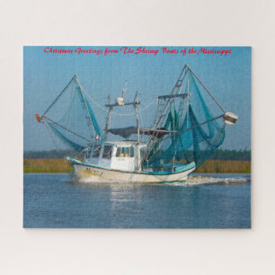 Puzzle Barco Camaronero Mississippi. Felicitaciones de Na