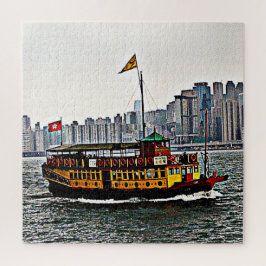 Puzzle Barco chino Victoria Harbour Hong Kong