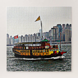 Puzzle Barco chino Victoria Harbour Hong Kong